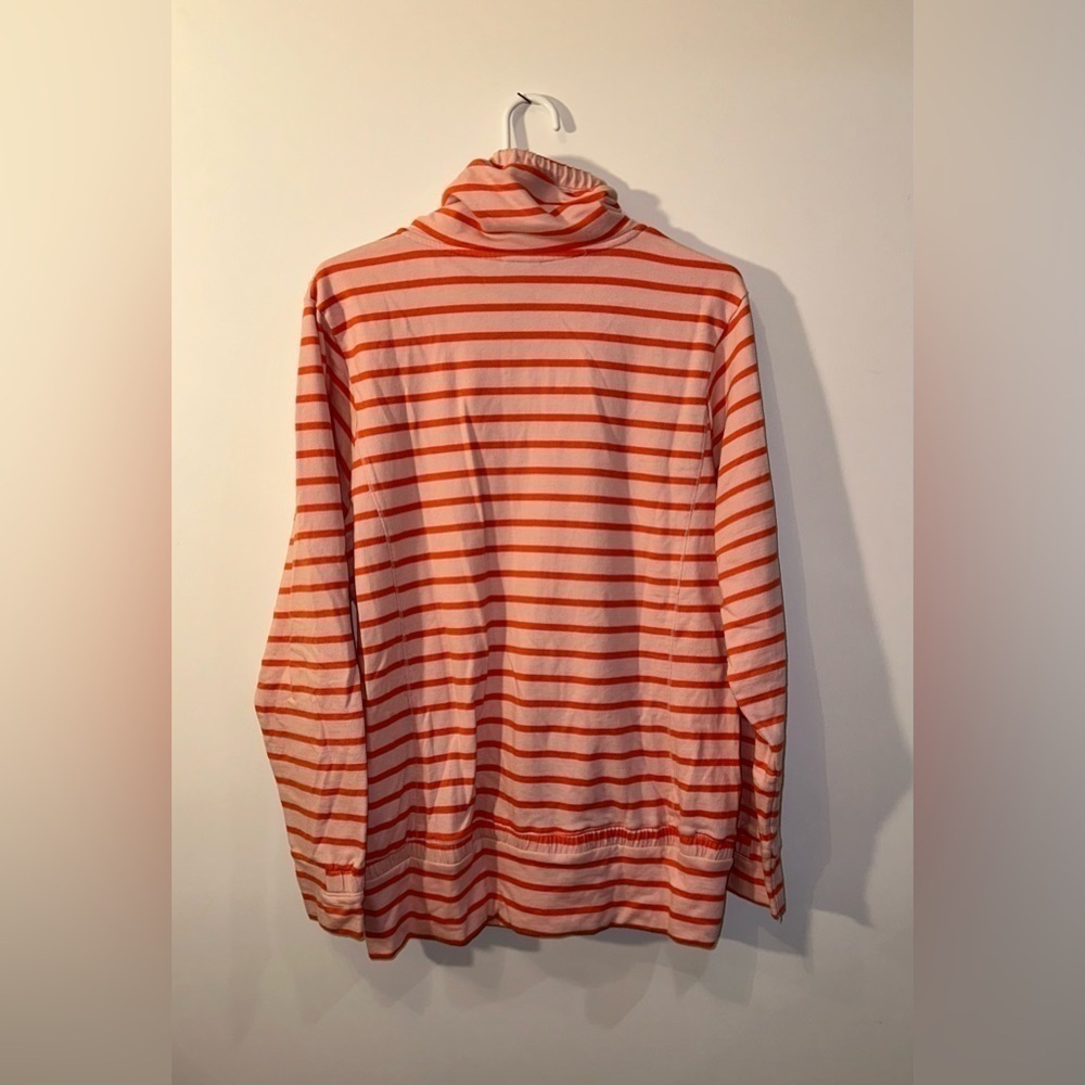 Helly Hansen Orange & Pink Striped Full-Zip Jacket L | High Neck | Cotton Blend - Picture 2 of 14